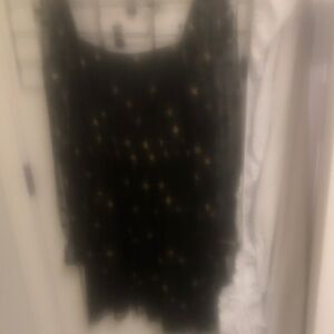 SHEIN Black Dress with Gold Star Print 2XL